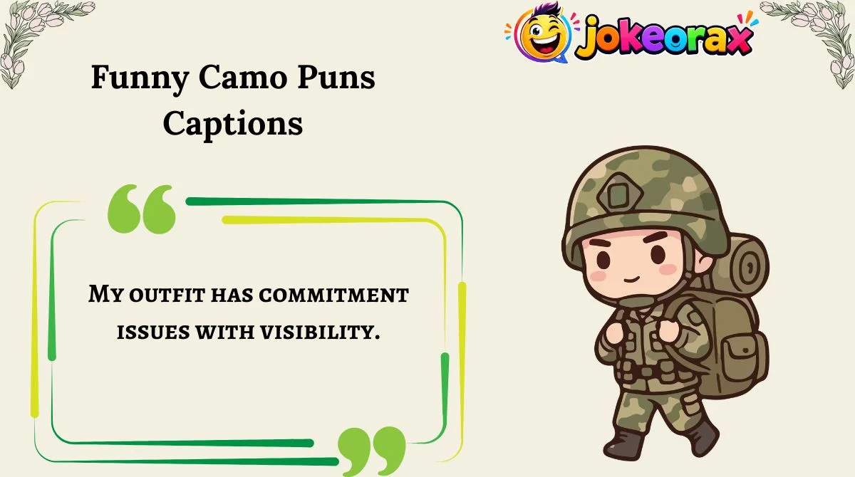 Funny Camo Puns Captions
