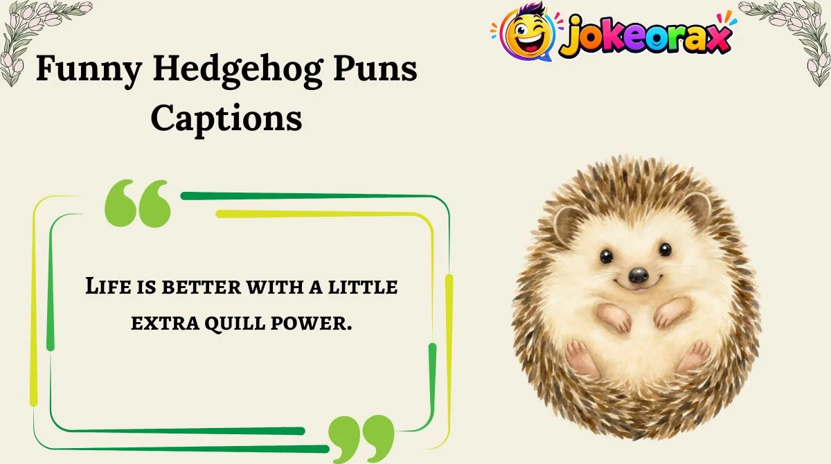 Funny Hedgehog Puns Captions