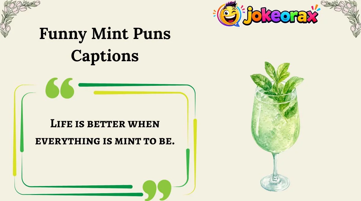 Funny Mint Puns Captions