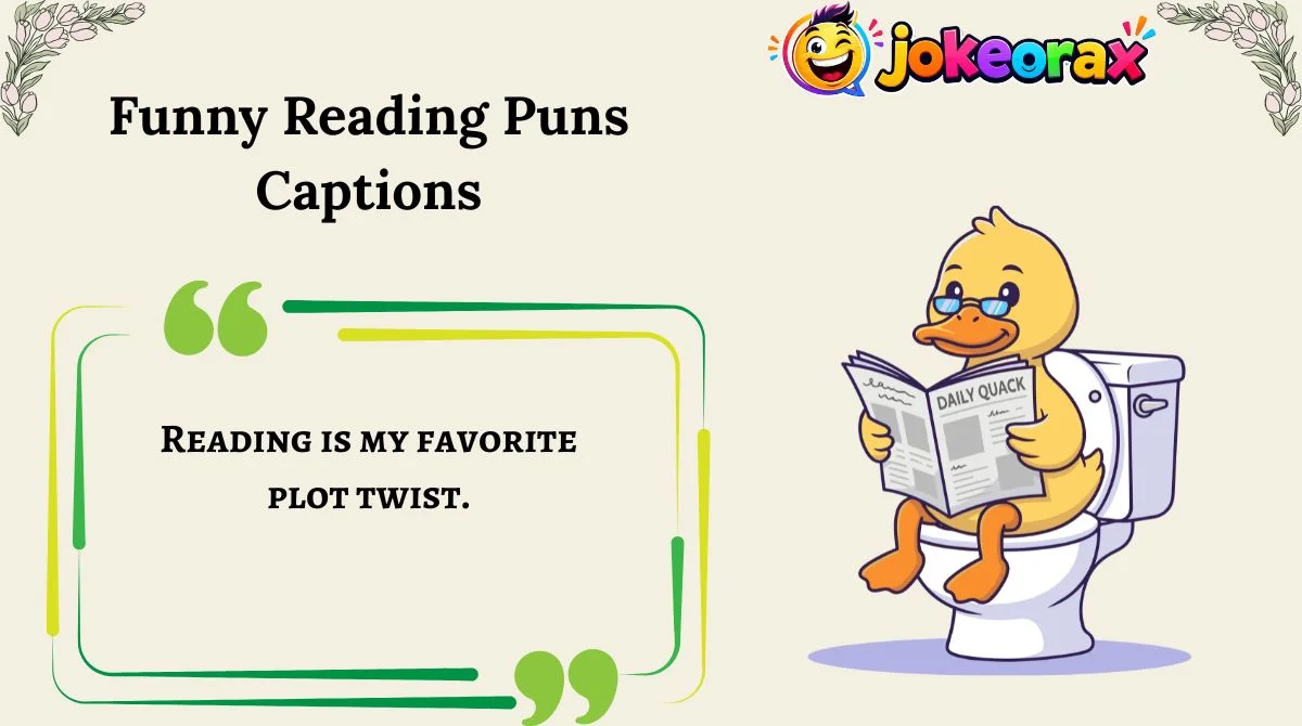 Funny Reading Puns Captions
