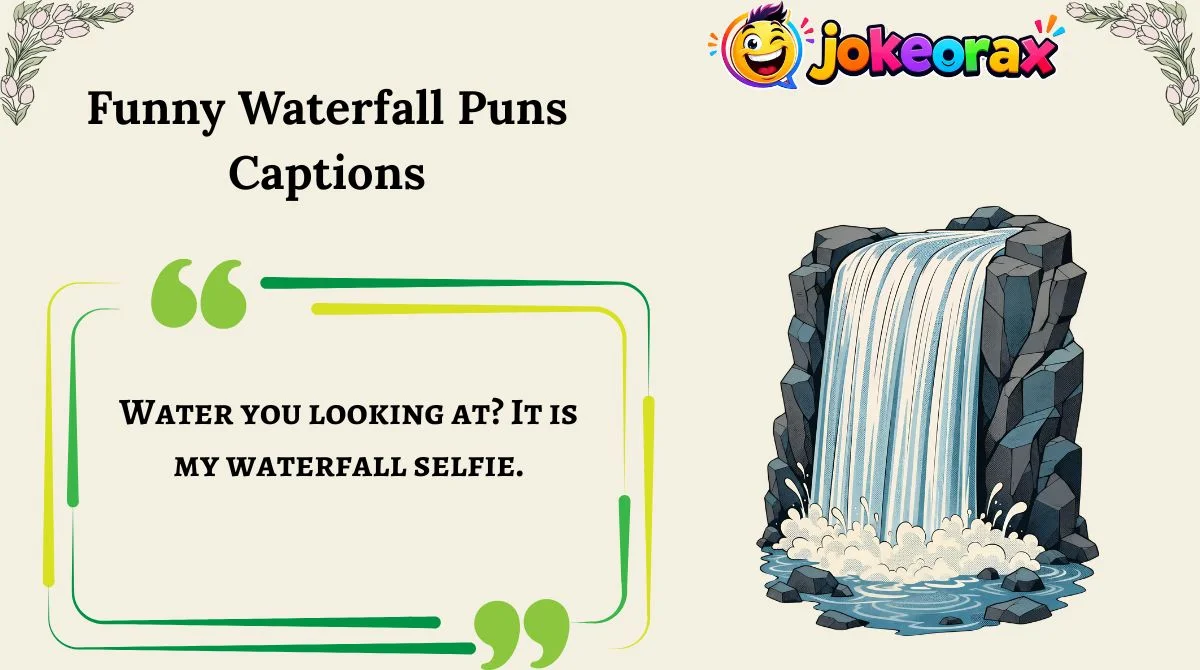 Funny Waterfall Puns Captions