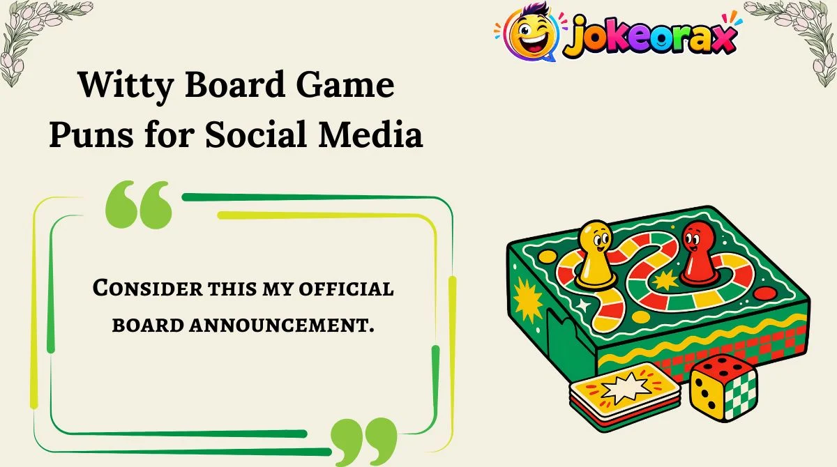 Witty Board Game Puns for Social Media