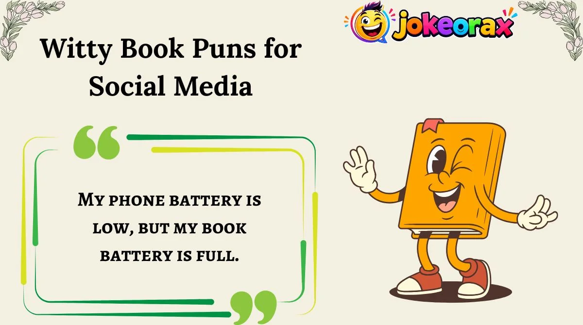 Witty Book Puns for Social Media