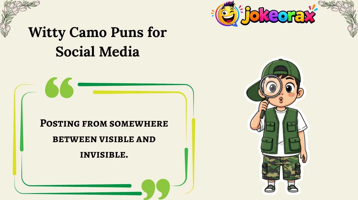 Witty Camo Puns for Social Media