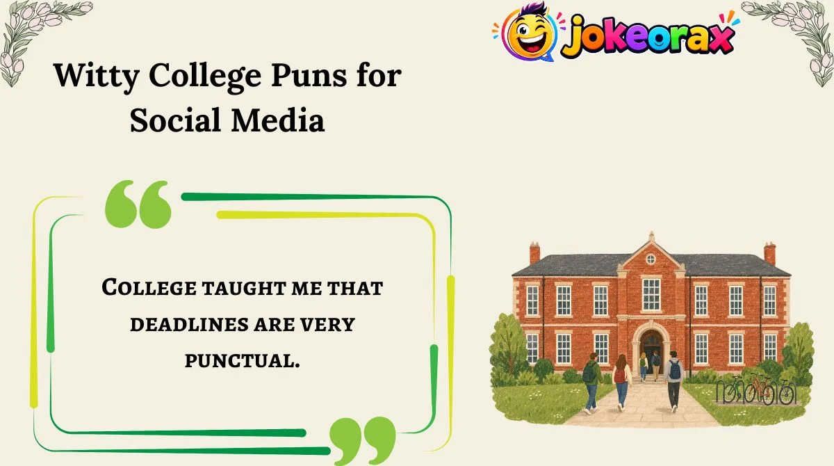 Witty College Puns for Social Media