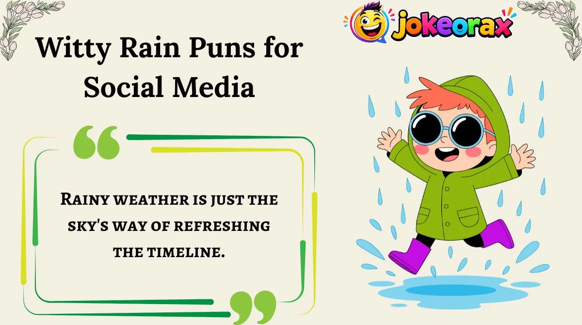 Witty Rain Puns for Social Media