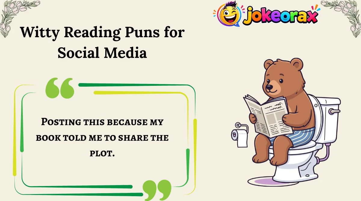 Witty Reading Puns for Social Media