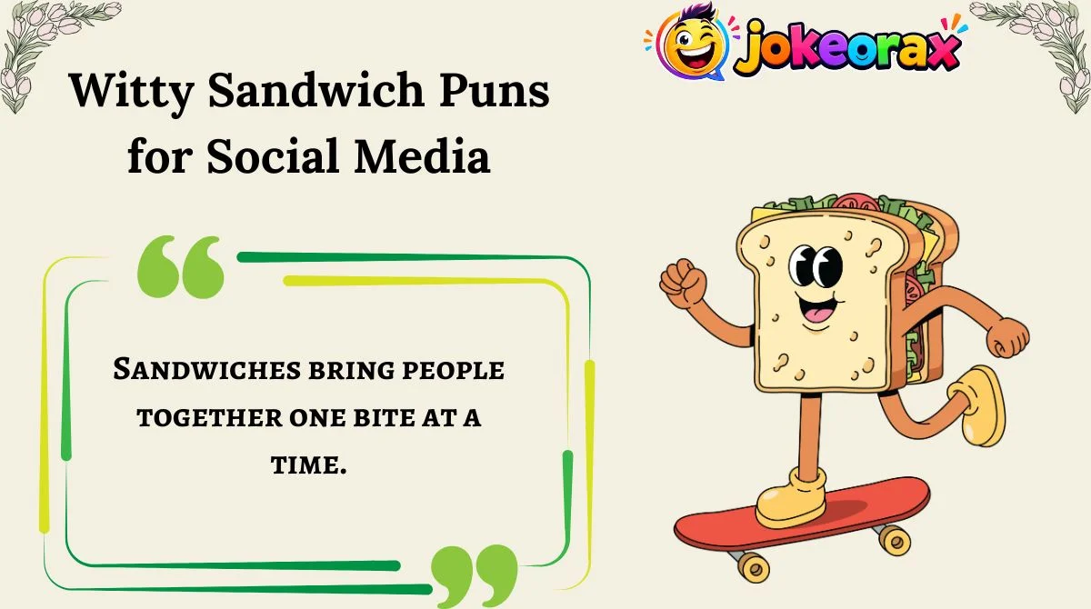 Witty Sandwich Puns for Social Media