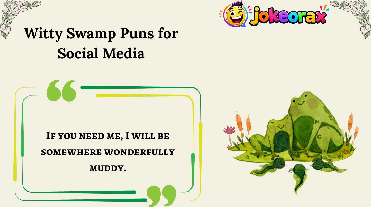 Witty Swamp Puns for Social Media