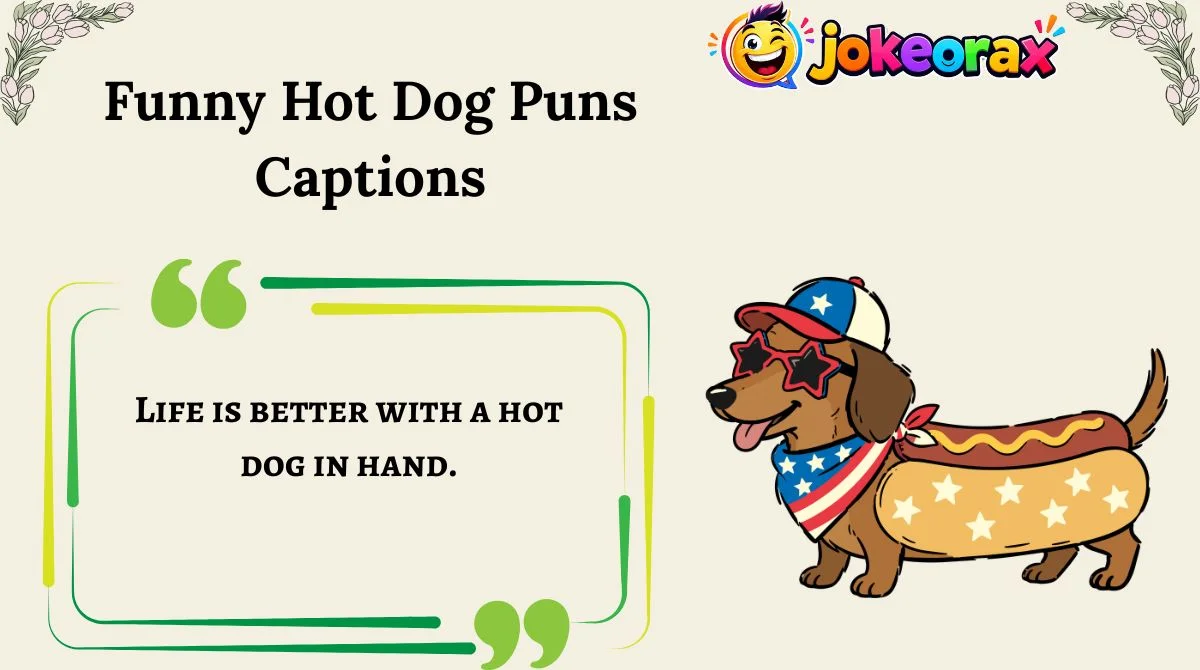 Funny Hot Dog Puns Captions