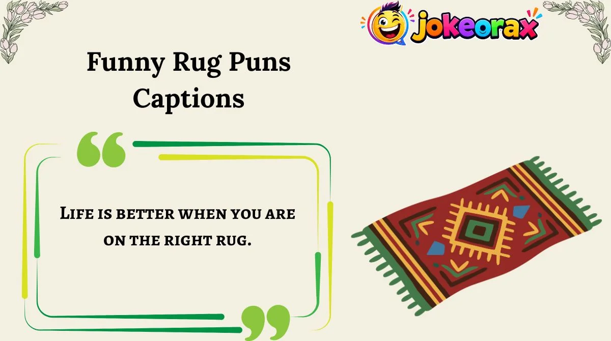 Funny Rug Puns Captions