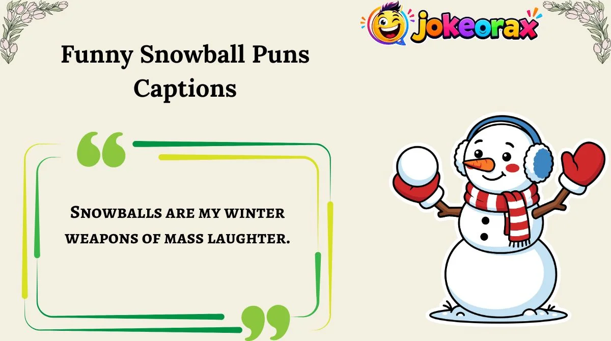 Funny Snowball Puns Captions
