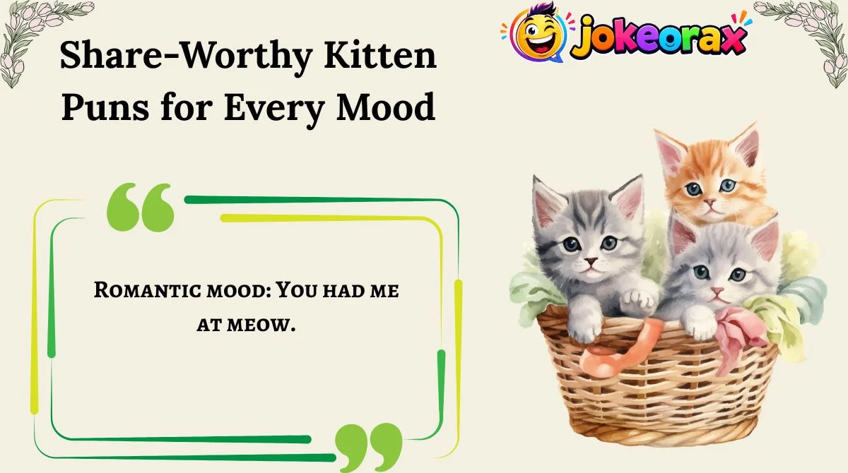 Share-Worthy Kitten Puns for Every Mood